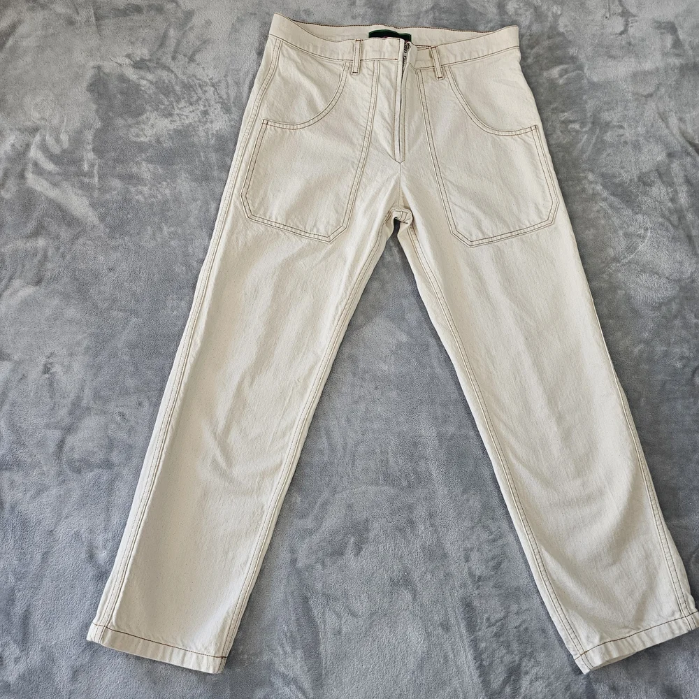 La Fetiche Cream Straight-Leg Jeans‎